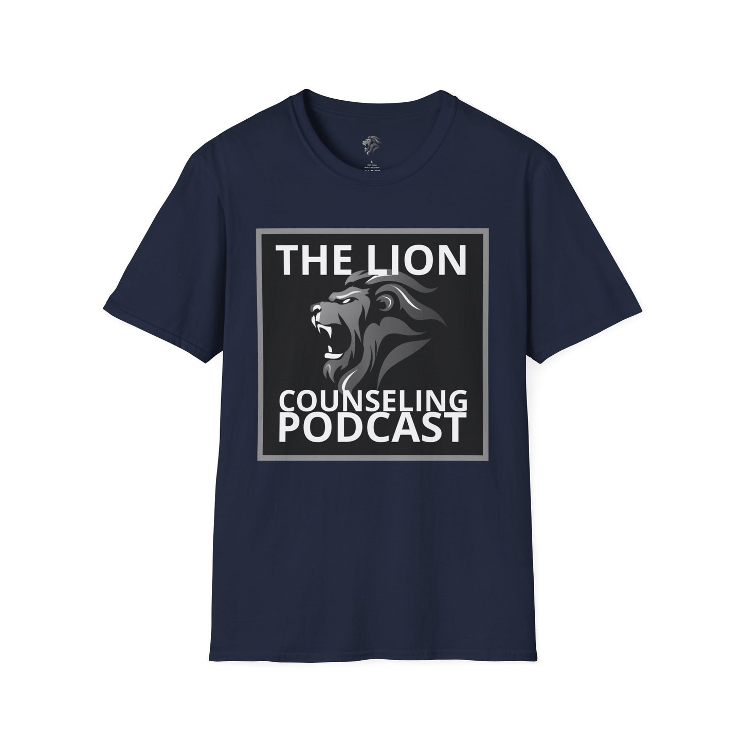 Lion Counseling Podcast Men's T-Shirt | Bold Christian Apparel for Leaders, Fathers, and Warriors