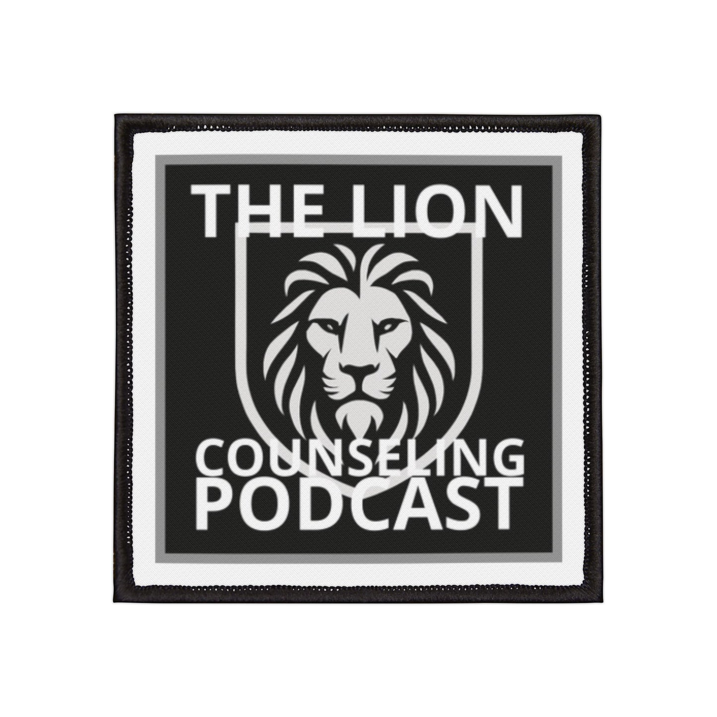 Lion Counseling Podcast (New Logo) Iron-On Patch — Embroidered Regal Lion Crest Patch for Jackets & Backpacks